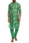 Buy_Masaba_Green Chanderi Rabbit Motif Kurta Set_at_Aza_Fashions