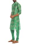 Masaba_Green Chanderi Rabbit Motif Kurta Set_Online_at_Aza_Fashions