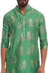 Buy_Masaba_Green Chanderi Rabbit Motif Kurta Set_Online_at_Aza_Fashions