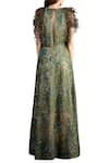 Shop_Not So Serious By Pallavi Mohan_Green Embroidered Gown_at_Aza_Fashions