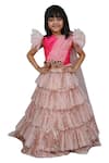 Buy_Kirti Agarwal - Pret N Couture_Pink Layered Frill Lehenga Set _at_Aza_Fashions