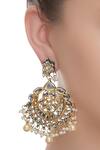 Shop_Posh by Rathore_Gold Plated Kundan Chandbali Earrings_at_Aza_Fashions