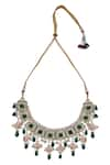 Posh by Rathore_Kundan Necklace,earrings And Mangtikka Set_Online_at_Aza_Fashions