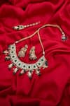 Buy_Posh by Rathore_Kundan Necklace,earrings And Mangtikka Set_Online_at_Aza_Fashions