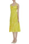 Buy_Vedika M_Yellow Silk Printed Scoop Sunlight Garden Dress  _Online_at_Aza_Fashions