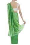 Shop_Vedika M_Green Hand Painted Saree With Blouse_at_Aza_Fashions