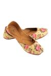 Shop_Shilpsutra_Yellow Floral-print-juttis_at_Aza_Fashions
