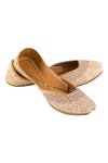 Shop_Shilpsutra_Beige Embroidered-juttis_at_Aza_Fashions