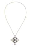 Buy_Masaya Jewellery_Black Geometric Pendant Necklace _at_Aza_Fashions