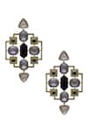 Buy_Masaya Jewellery_Grey Semi Precious Stones Danglers _at_Aza_Fashions