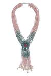 Buy_Hrisha Jewels_Green Multi String Bead Necklace_at_Aza_Fashions