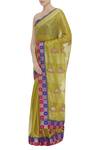 Buy_Anita Kanwal_Gold Saree With Unstitched Blouse_at_Aza_Fashions