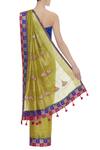 Shop_Anita Kanwal_Gold Saree With Unstitched Blouse_at_Aza_Fashions