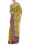 Anita Kanwal_Gold Saree With Unstitched Blouse_Online_at_Aza_Fashions