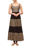 Seema Nanda_Black Fine Cotton Mul Printed Floral Anarkali Set _Online_at_Aza_Fashions