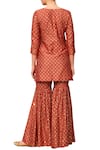 Shop_Seema Nanda_Red Printed Floral Kurta Sharara Set  _at_Aza_Fashions