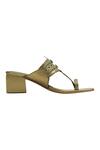 Aprajita Toor_Gold Box Heeled Slip On_Online_at_Aza_Fashions