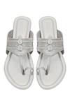 Shop_Aprajita Toor_Silver Kolhapuri Sandals_at_Aza_Fashions