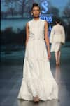 Buy_Shruti Sancheti_Off White Mul Floral Band Neck Tiered Embroidered Maxi  _at_Aza_Fashions