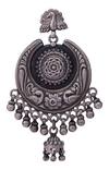 Motifs by Surabhi Didwania_Silver Plated Peacock Head Chandbalis_Online_at_Aza_Fashions