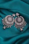 Buy_Motifs by Surabhi Didwania_Silver Plated Peacock Head Chandbalis_Online_at_Aza_Fashions