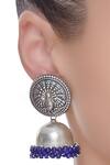 Shop Motifs By Surabhi Didwania Silver Plated Carved Head Jhumkas at Aza Fashions Shop_Motifs By Surabhi Didwania_Silver Plated Carved Head Jhumkas_at_Aza_Fashions