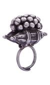 Buy_Motifs by Surabhi Didwania_Silver Plated Bead Ring_at_Aza_Fashions