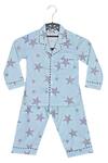 Shop Pixiefly Blue Stars Print Pyjama Set at Aza Fashions Shop_Pixiefly_Blue Stars Print Pyjama Set _at_Aza_Fashions