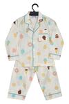 Shop_Pixiefly_White Donut Printed Pyjama Set _at_Aza_Fashions
