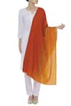 Shop_Richa_Orange Cashmere Wool Hand Embroidered Shawl_at_Aza_Fashions