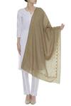 Shop_Richa_Brown Cashmere Wool Hand Embroidered Shawl_at_Aza_Fashions