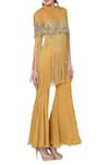 Shop_Mani Bhatia_Yellow Embroidered Blouse And Pant Set _at_Aza_Fashions