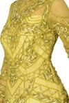 Mani Bhatia_Yellow Embellished Flared Gown _Online_at_Aza_Fashions