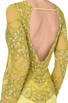 Shop_Mani Bhatia_Yellow Embellished Flared Gown _Online_at_Aza_Fashions