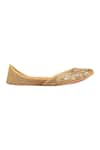 Shop_Coral Haze_Gold Zardozi-embroidered-juttis_Online_at_Aza_Fashions