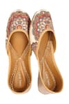 Buy_Coral Haze_Multi Color Sequin-embroidered-juttis_at_Aza_Fashions