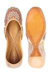 Shop_Coral Haze_Multi Color Sequin-embroidered-juttis_at_Aza_Fashions