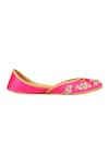 Shop_Coral Haze_Pink Printed-embroidered-juttis_Online_at_Aza_Fashions