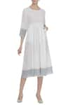 Buy_Eka_White Linen Flared Dress_at_Aza_Fashions