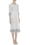 Eka_White Linen Flared Dress_Online_at_Aza_Fashions