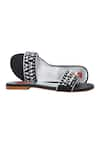 ESSEMM_Black Bead Embroidered Sandals_Online_at_Aza_Fashions