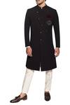 Buy_More Mischief_Black Embroidered Sherwani Set_at_Aza_Fashions