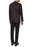 Shop_More Mischief_Black Wool Peak Lapel Collar Suit Set_at_Aza_Fashions