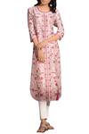 Shop_Ampm_Pink Chanderi Printed Tunic_at_Aza_Fashions