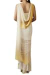 Shop_Tarun Tahiliani_Off White Pre-draped Saree With Corset _at_Aza_Fashions