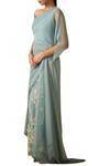 Buy_Tarun Tahiliani_Green Pre-draped Embroidered Saree_Online_at_Aza_Fashions