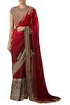 Buy_Tarun Tahiliani_Embroidered Saree With Blouse_Online_at_Aza_Fashions