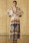 Buy_Tarun Tahiliani_Ivory Embroidered Layered Dress_at_Aza_Fashions