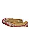 Jutti Choo_Maroon Floral-embroidered-juttis_Online_at_Aza_Fashions