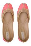 Buy_Jutti Choo_Coral Zardozi-embroidered-juttis_at_Aza_Fashions